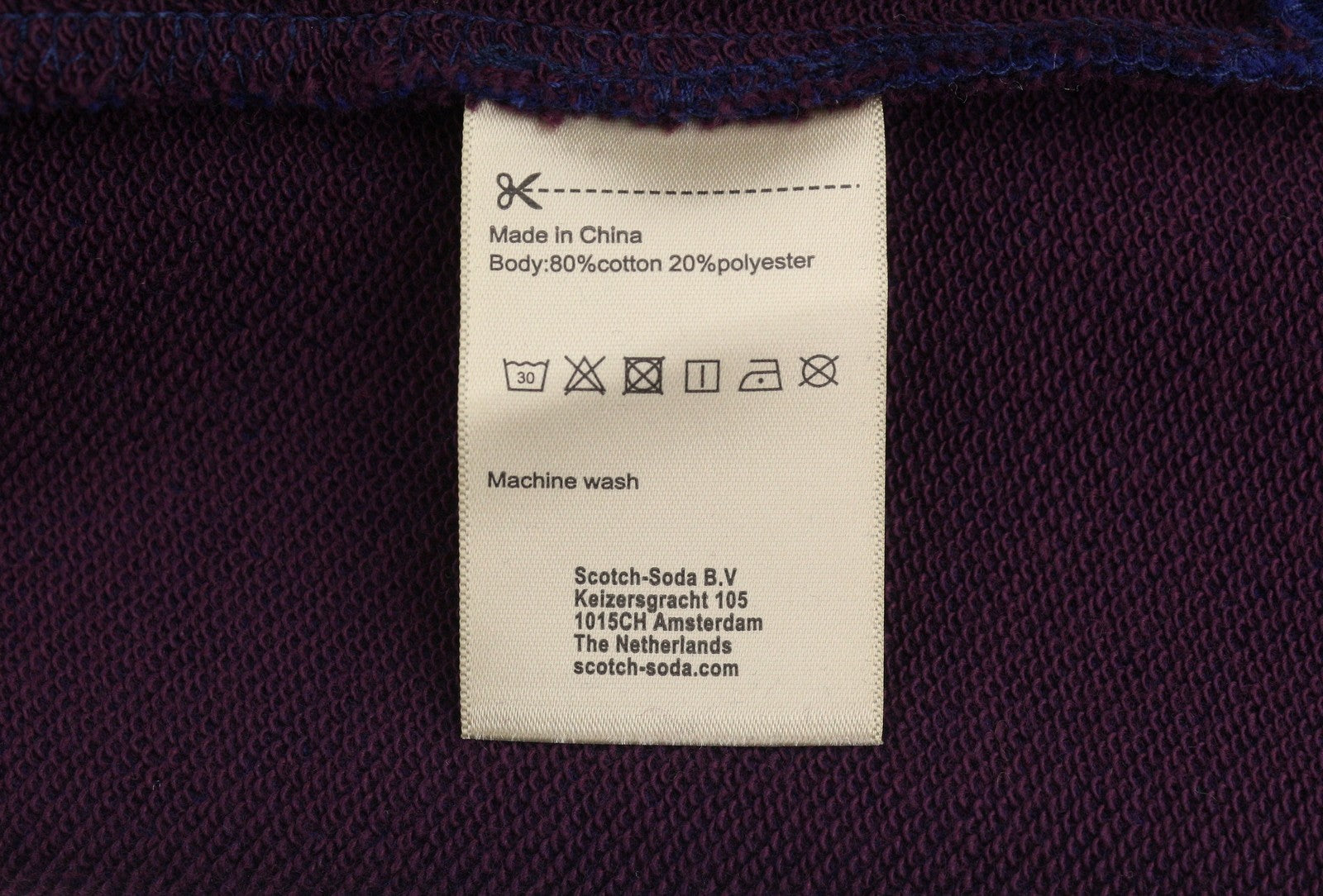SCOTCH & SODA Men Sweatshirt M Dark Blue Patch Pocket Crew Neck Pull On