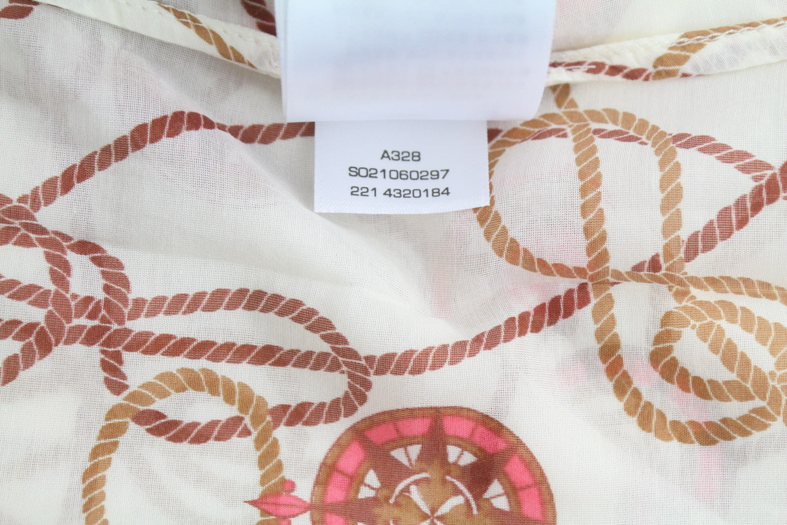GANT Sailing Print Cot Silk Women Shirt EU34 XS Caulk White Transparent Button