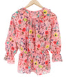 Blouse Wild Floral Flounce