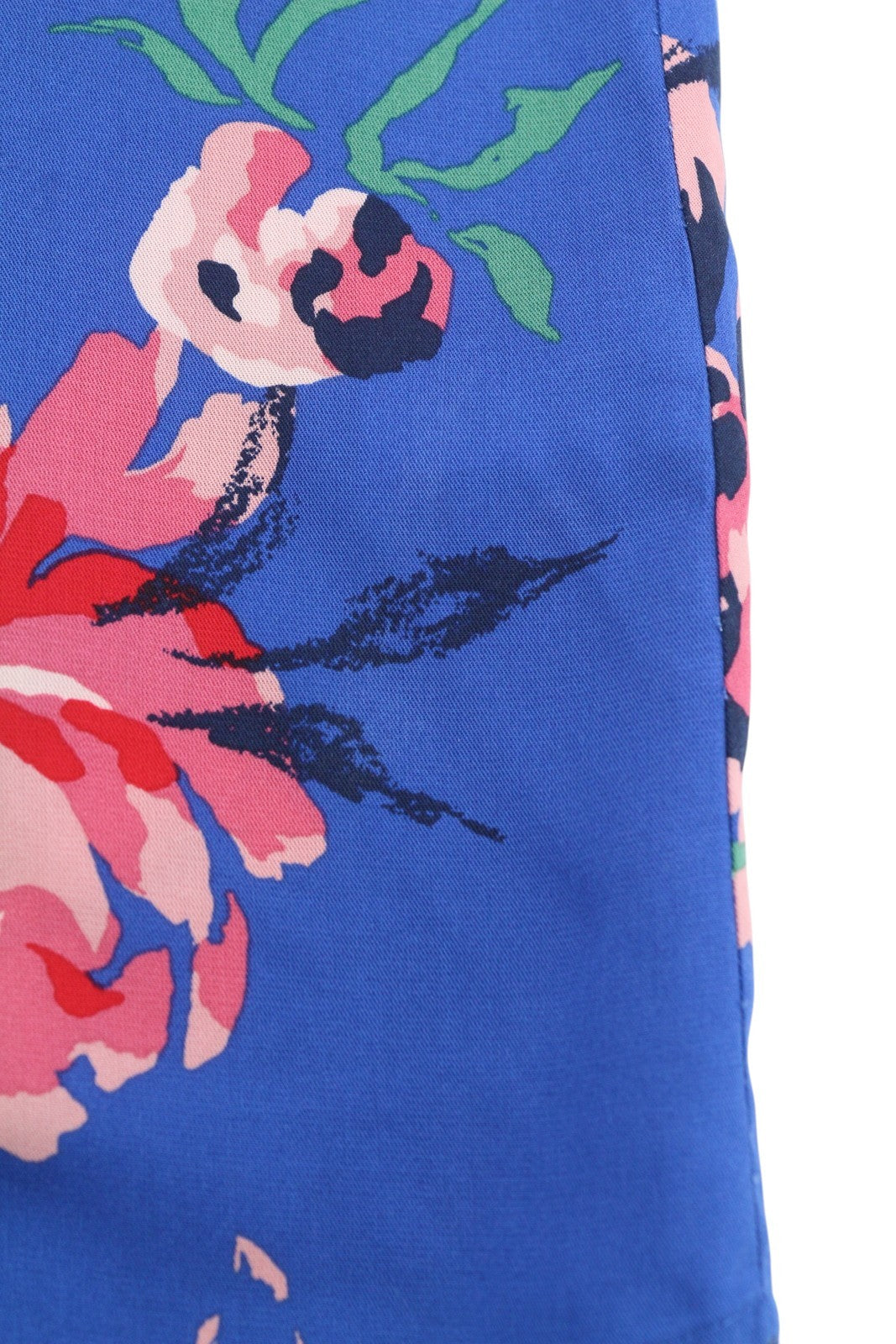 GANT Peonies Print Women Blouse EU38 M Bright Cobalt V-Neck Floral Long Sleeve