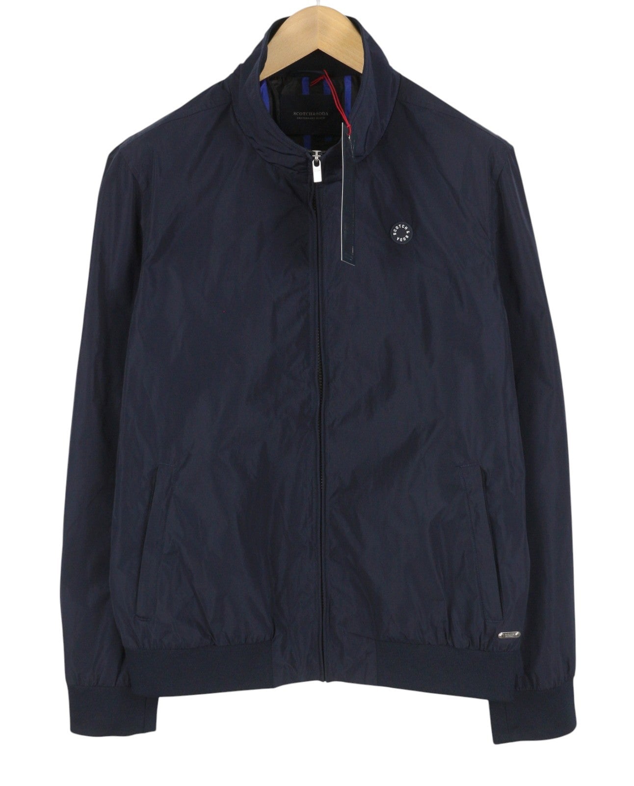 SCOTCH & SODA Men Jacket M Dark Blue High Neck Full Zip Lightweight