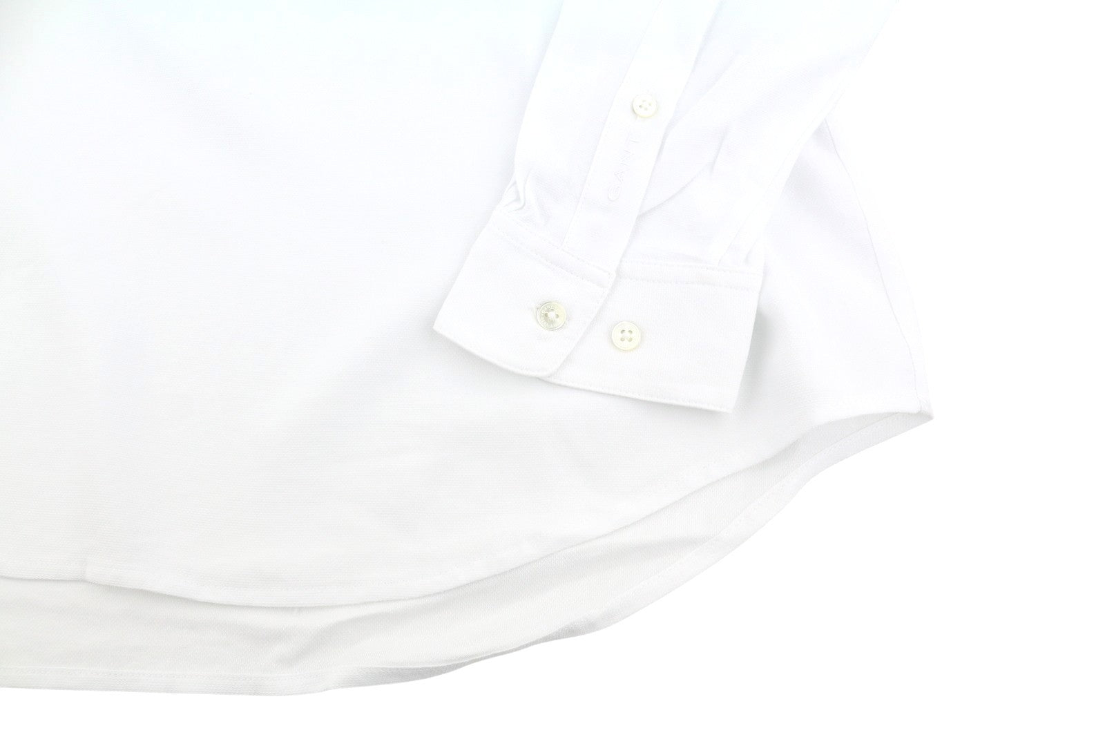 GANT Bib Women Blouse EU40 M White Pleated V-Neck Side Tied Long Sleeve