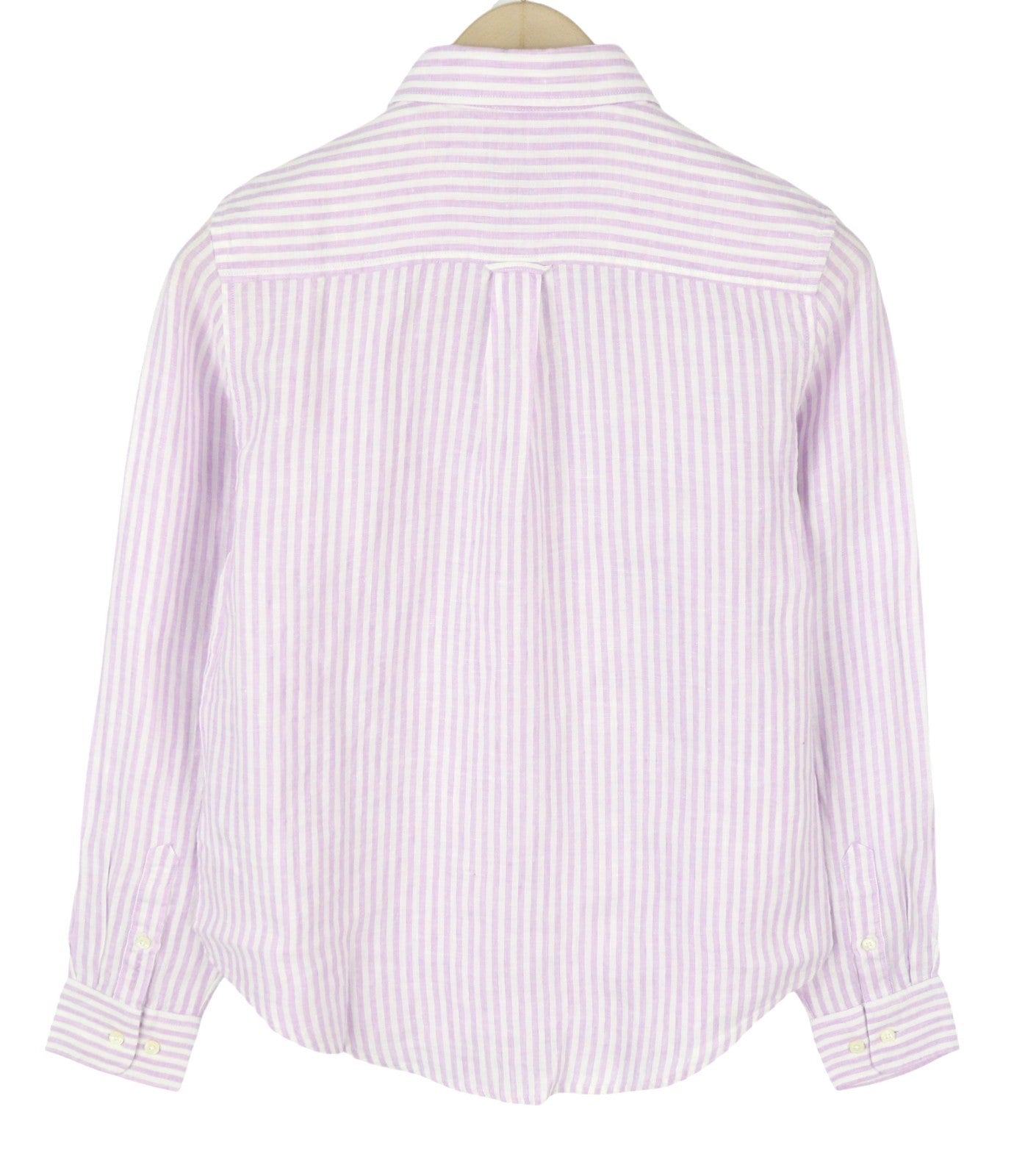 GANT Reg Linen Stripe Women Shirt EU34 XS Crocus Purple Button-Up Spread Neck