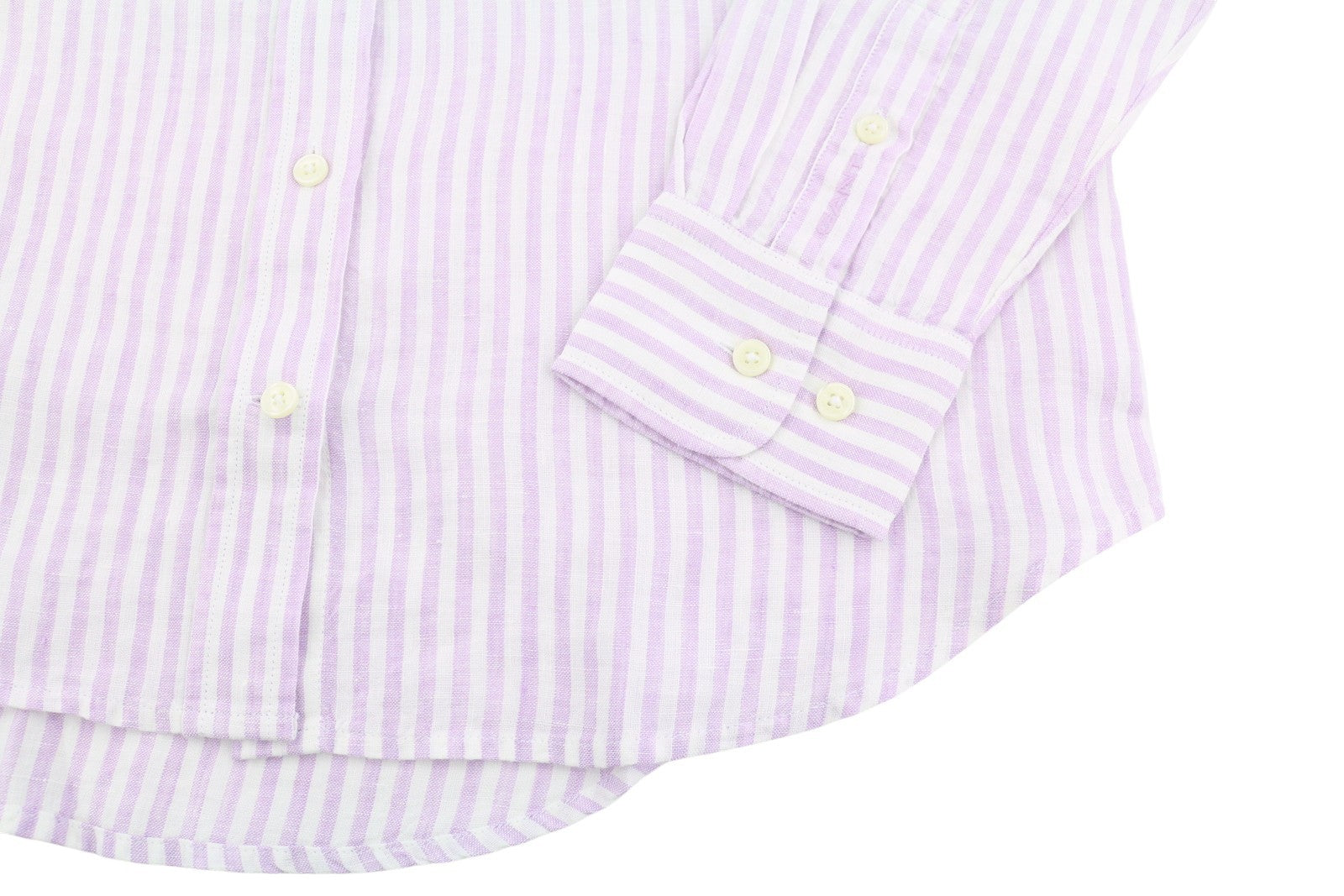 GANT Reg Linen Stripe Women Shirt EU34 XS Crocus Purple Button-Up Spread Neck