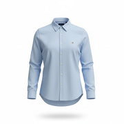 GANT Regular Oxford Women Shirt EU42 L Hamptons Blue Cotton Button Patch Pocket