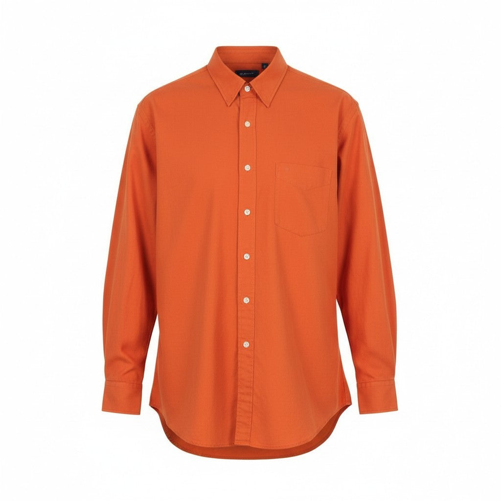 GANT Relaxed Spread Luxury Poplin Women Shirt EU38 M Pumpkin Orange Button