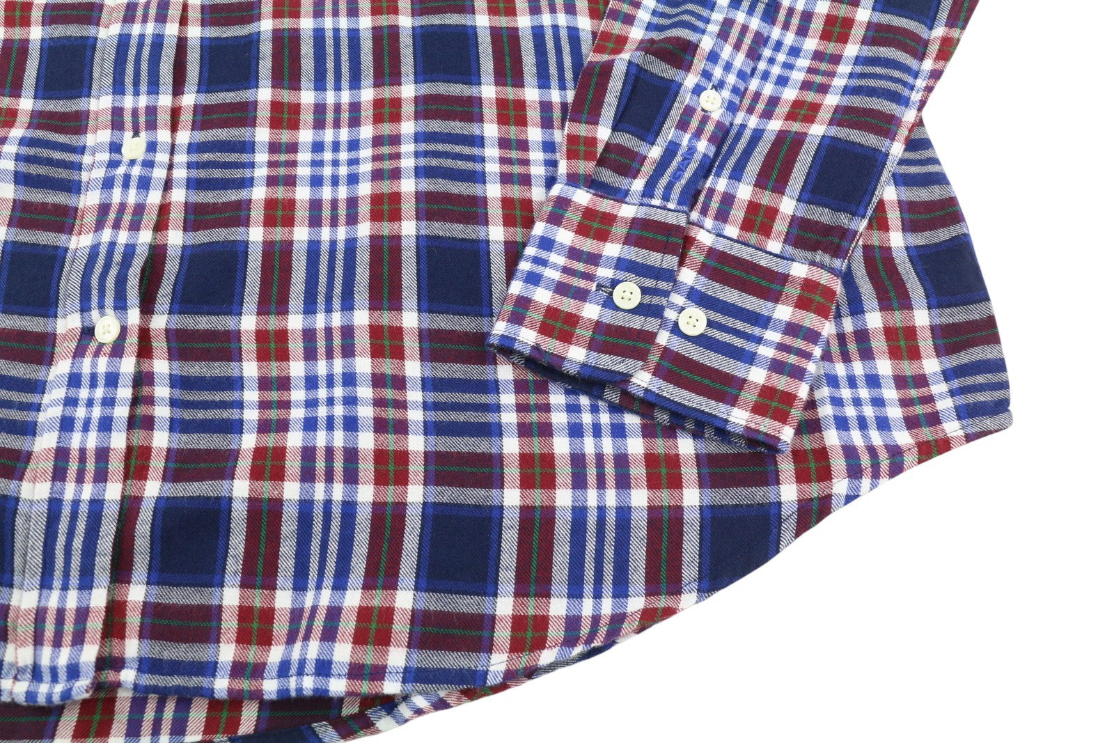 GANT Relaxed Check Flannel Women Shirt EU42 L Classic Blue Button-Up Patch