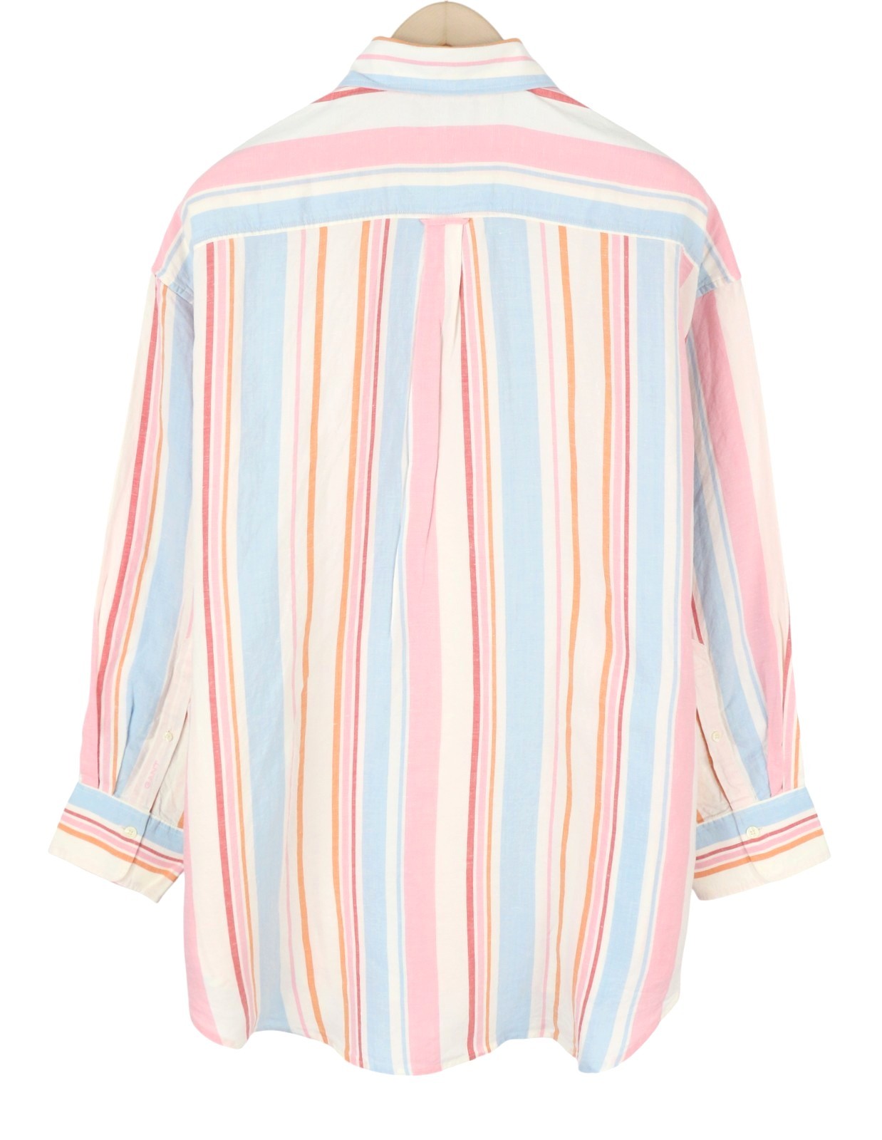 GANT OS Multistripe Women Shirt EU42 L Multicolor Linen Blend Buttoned Casual
