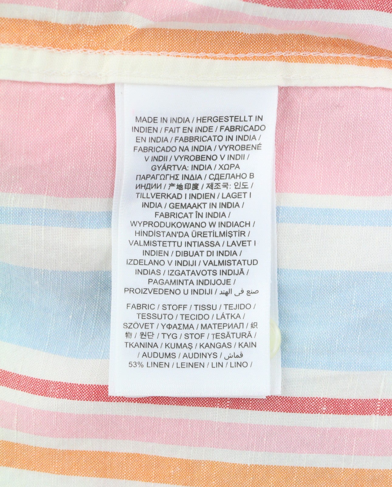 GANT OS Multistripe Women Shirt EU42 L Multicolor Linen Blend Buttoned Casual