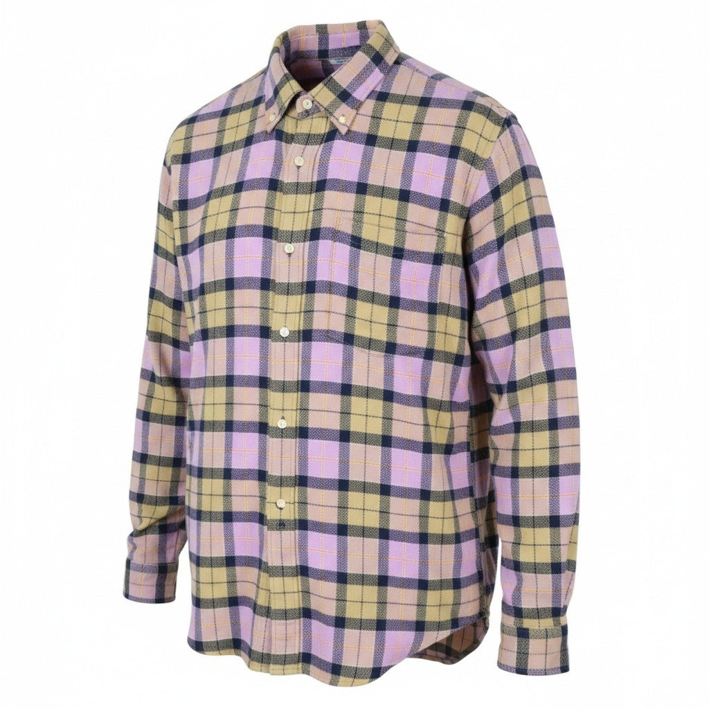 GANT Rel Texture Check Men Shirt 2XL Orchid Purple Checked Buttoned Shirt