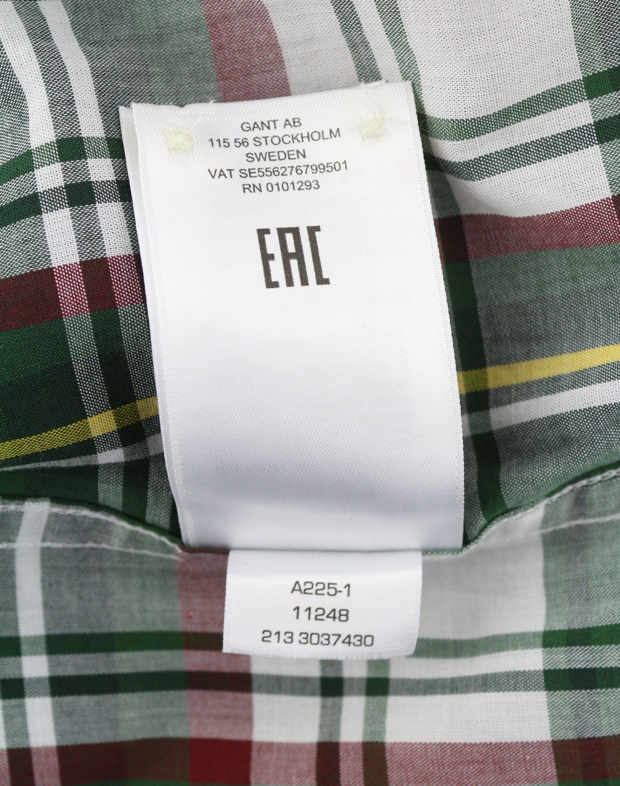 GANT Reg UT Washed Check Men Shirt XL Green Checked Button-Down Casual