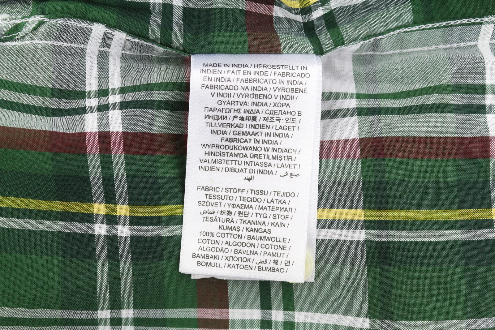 GANT Reg UT Washed Check Men Shirt XL Green Checked Button-Down Casual