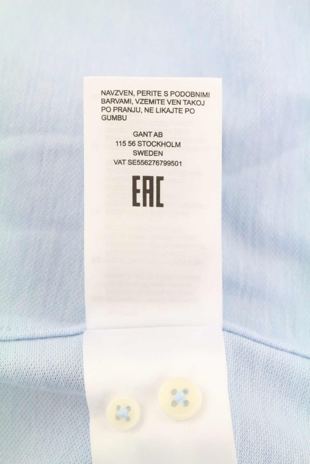 GANT Reg Jersey Pique Men Shirt M Blue Cotton Button-Down Casual Top