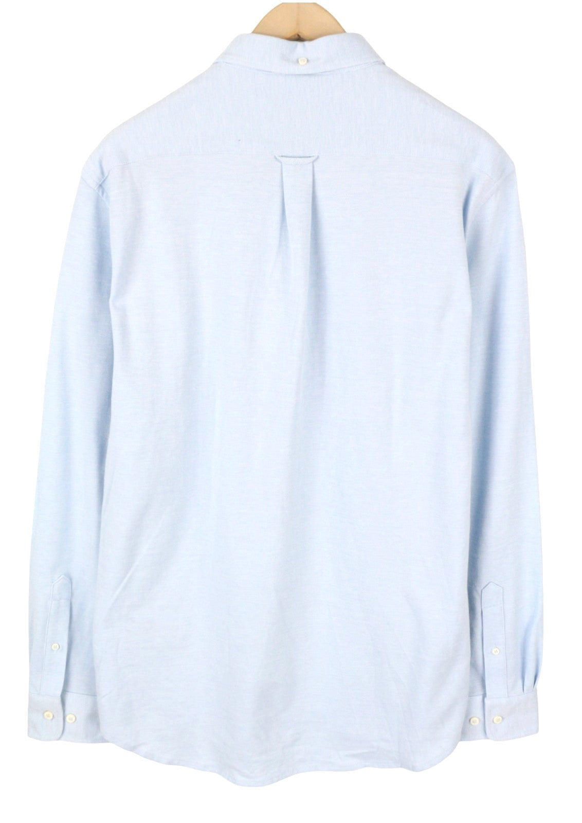 GANT Reg Jersey Pique Men Shirt M Blue Cotton Button-Down Casual Top
