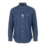 GANT Reg Indigo Banner Shield BD Men Shirt M Indigo Logo Buttoned Casual