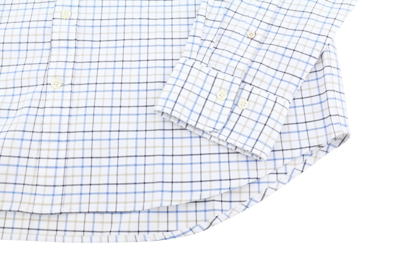 GANT The Beefy Oxford Check Reg BD Men Shirt 2XL Blue Plaid Pocket Casual