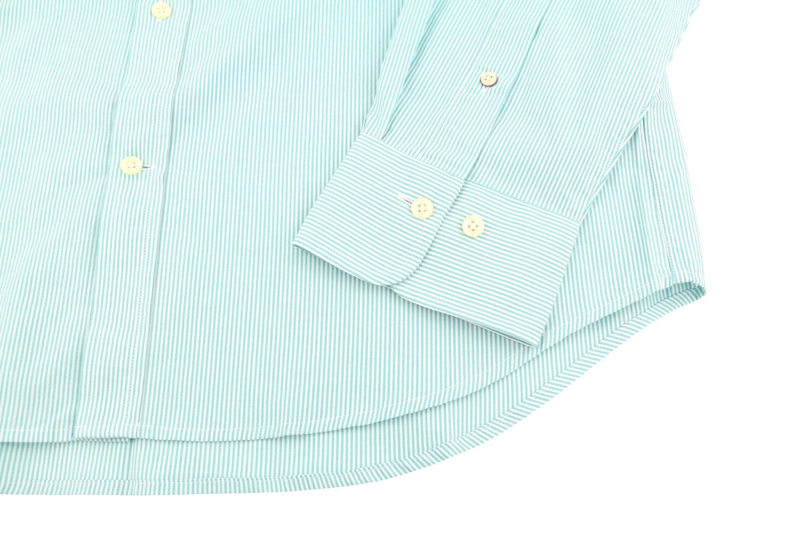 GANT Reg Broadcloth Banker BD Men Shirt L Aqua Striped Buttoned Casual Top