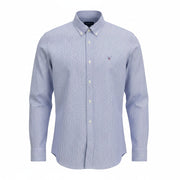 GANT Slim Banker Dot BD Men Shirt S Blue Dotted Stripe Buttoned Casual