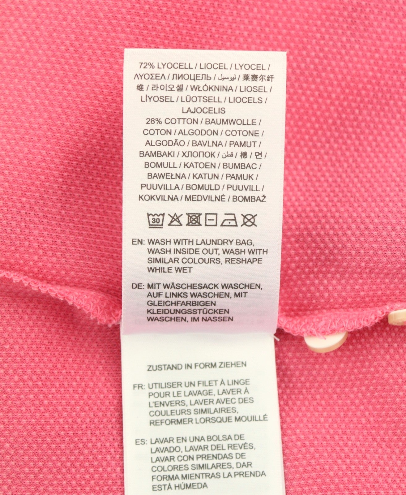 GANT Rope Icon SS Pique Women T-Shirt XL Pink Cotton Polo Casual Logo