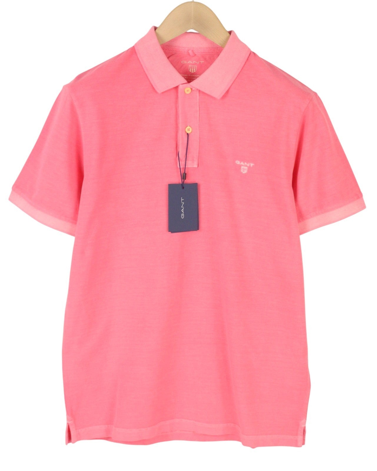 GANT Sunbleached Pique SS Rugger Men Polos M Pink Faded Polo Casual Top