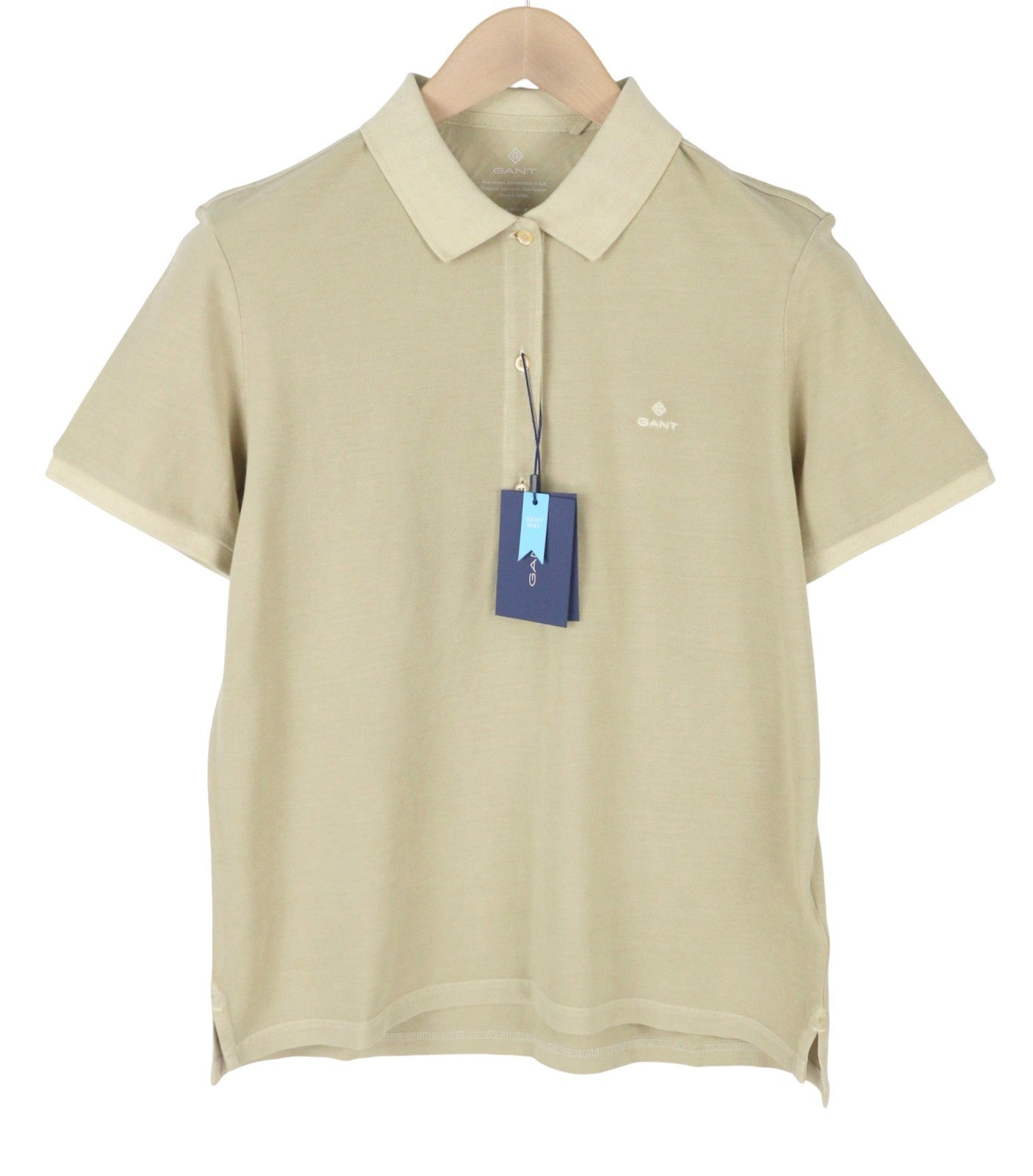 GANT Sunfaded SS Polo Pique Women T-Shirt M Beige Faded Polo Casual Top