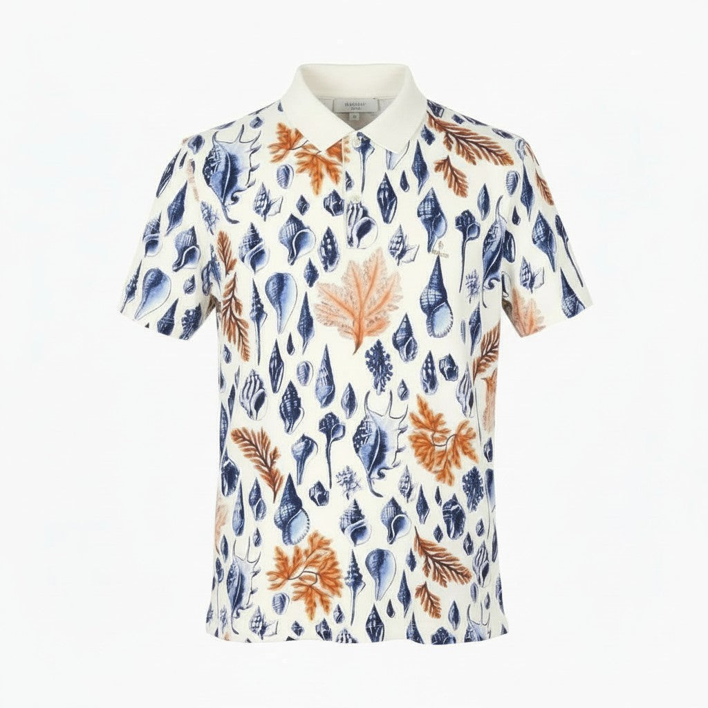 GANT Seaside SS Rugger Men Polos XL Eggshell Patterned Polo Casual Top
