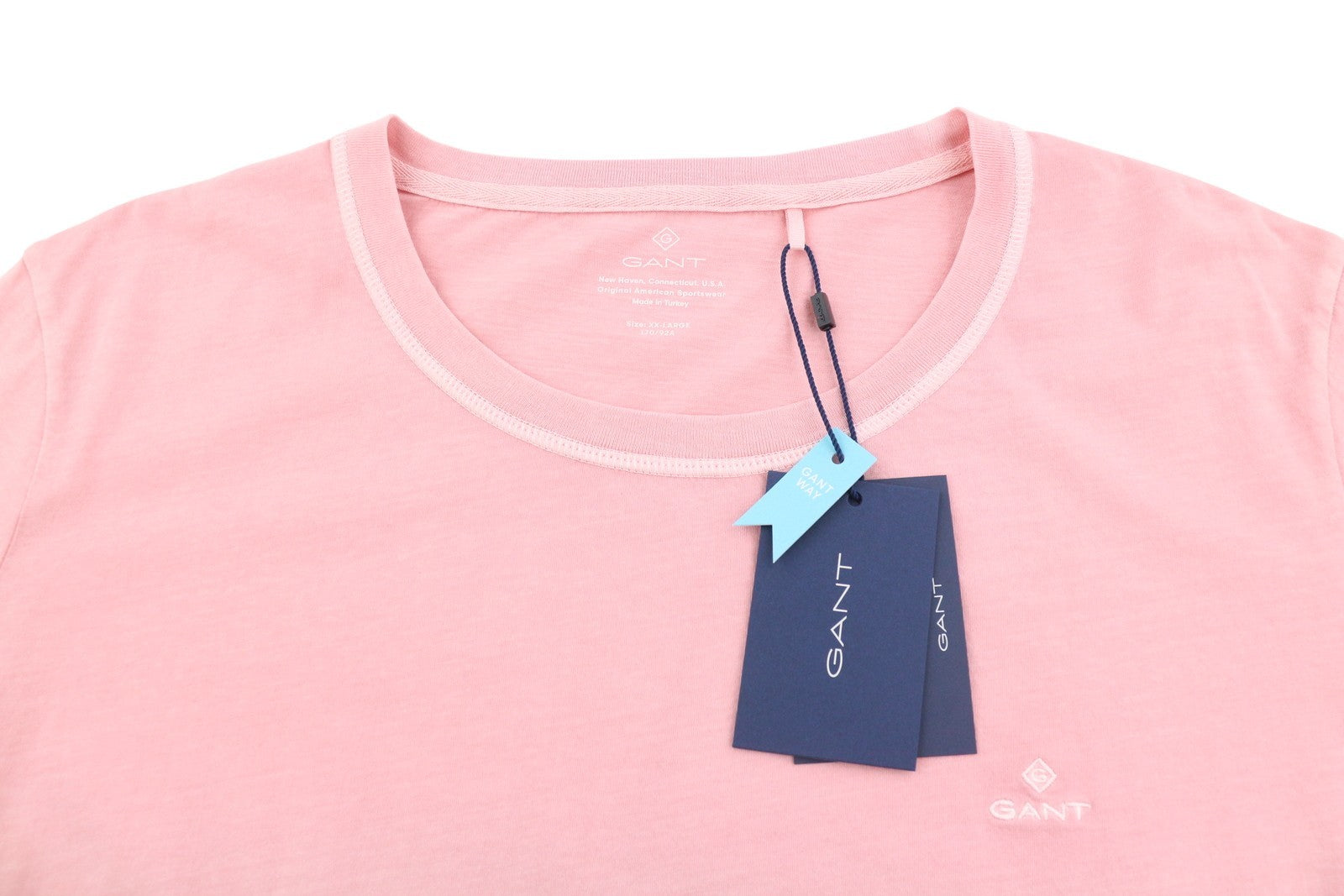 GANT Sunfaded C-Neck SS Men T-Shirt 2XL Pink Cotton Casual Crew Tee
