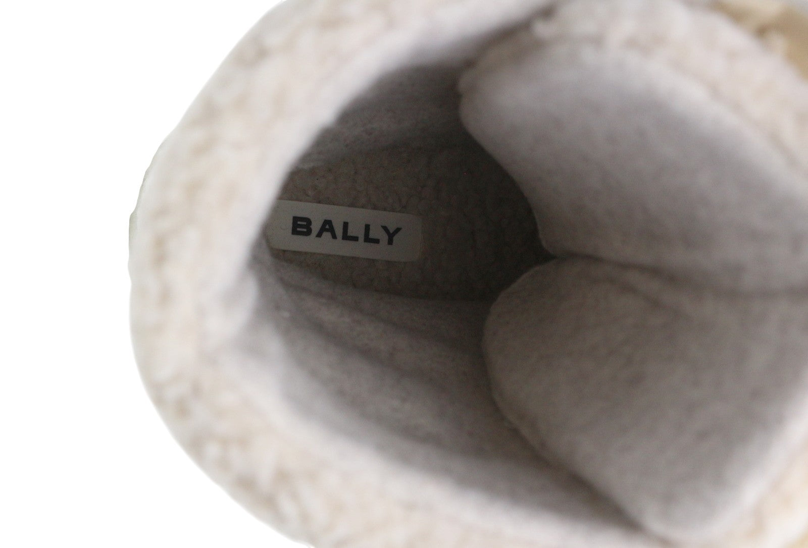 BALLY Ninni Women Boots EU38 Ivory Teddy Shearling Lace-Up Mid Top RRP899