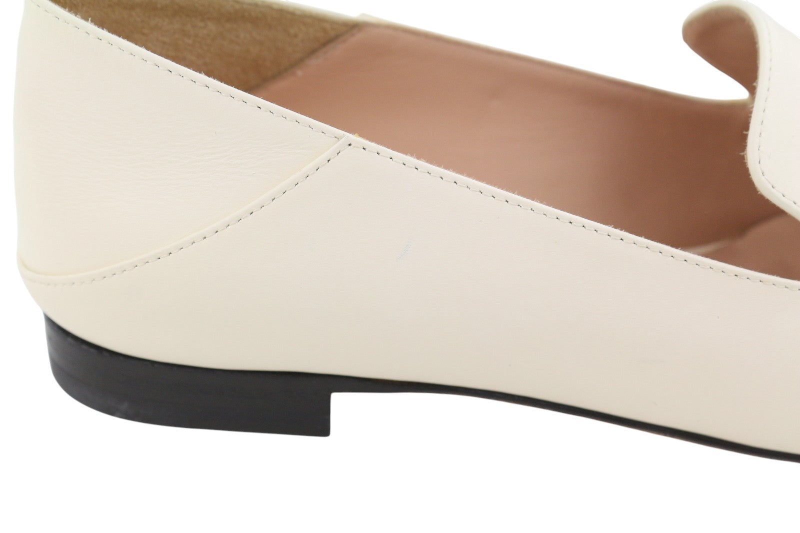 BALLY Ellah Women Flats EU36.5 Milky Leather Gold Tone Detail Loafers RRP699