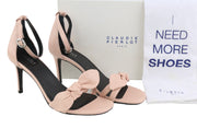CLAUDIE PIERLOT Alea Women Heel EU39 Pink Goat Leather Bow Strap Sandals RRP289