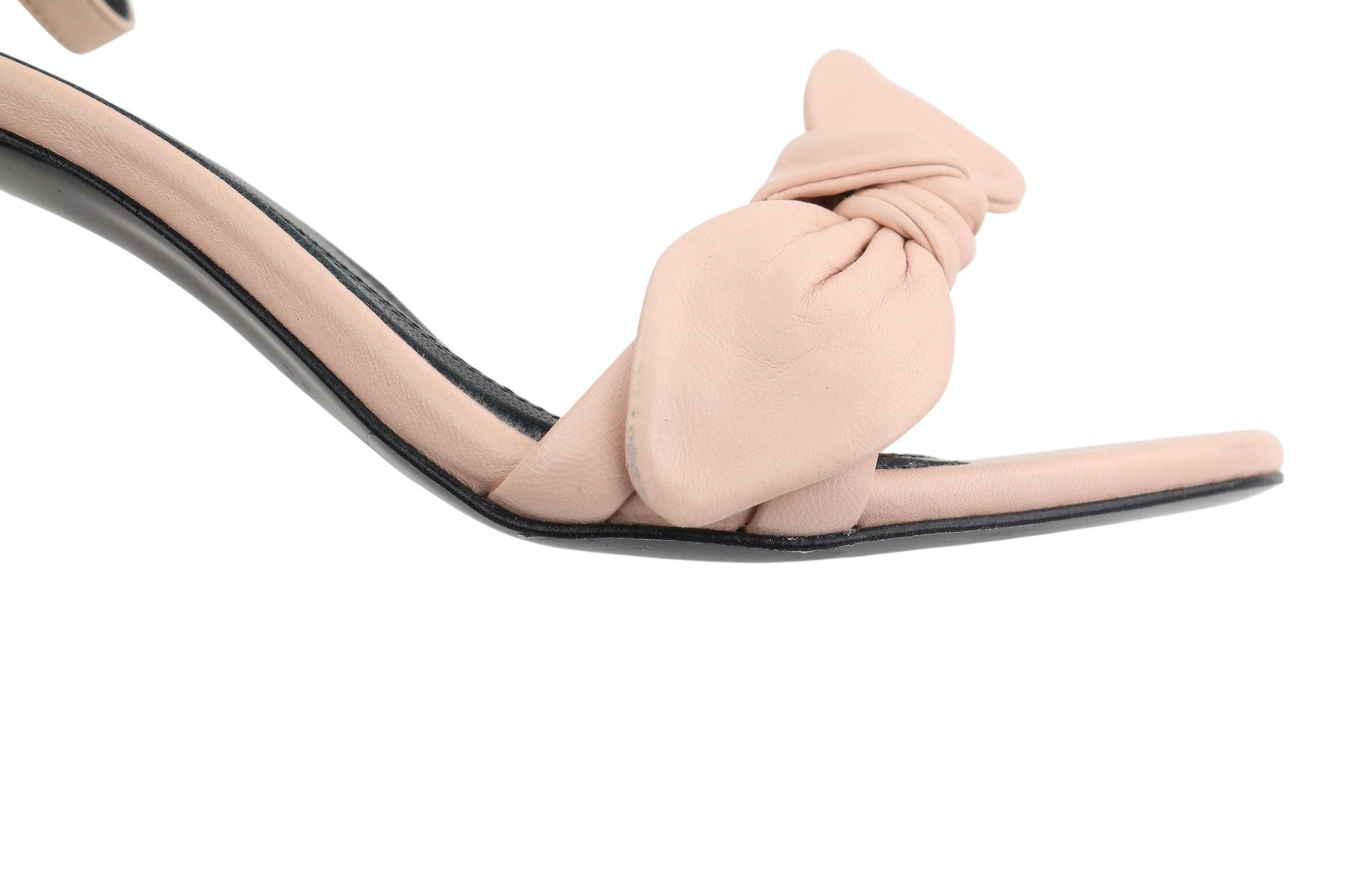 CLAUDIE PIERLOT Alea Women Heel EU39 Pink Goat Leather Bow Strap Sandals RRP289