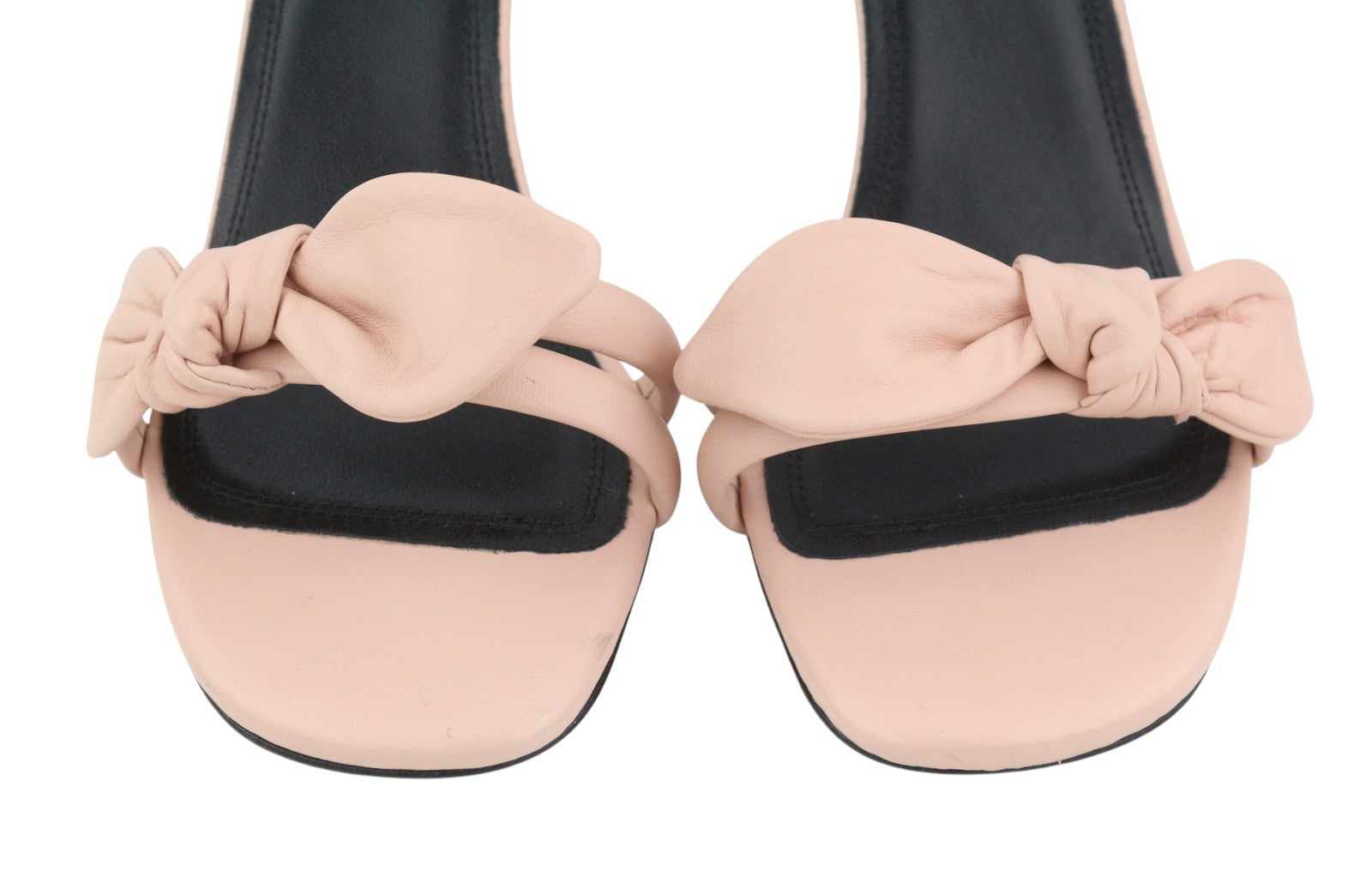 CLAUDIE PIERLOT Alea Women Heel EU39 Pink Goat Leather Bow Strap Sandals RRP289