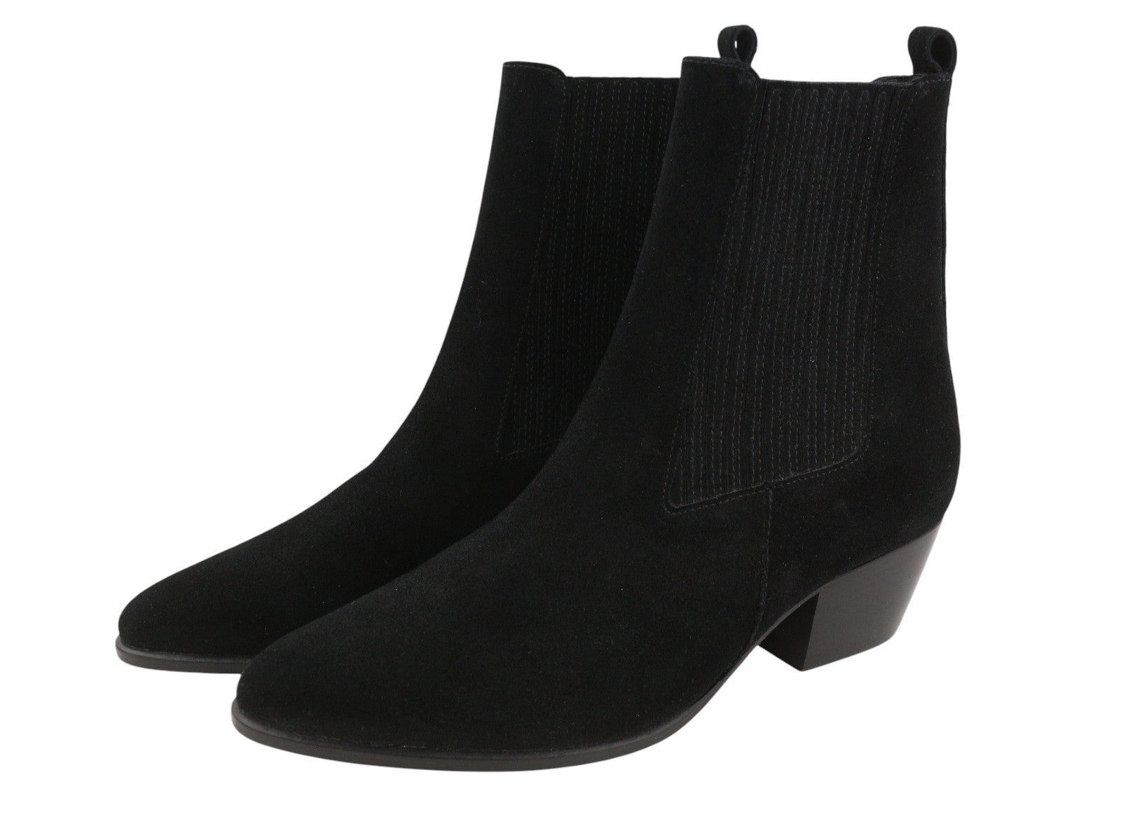 SANDRO Amelya Women Boots EU37 Black Suede Leather Pointed Cowboy RRP295
