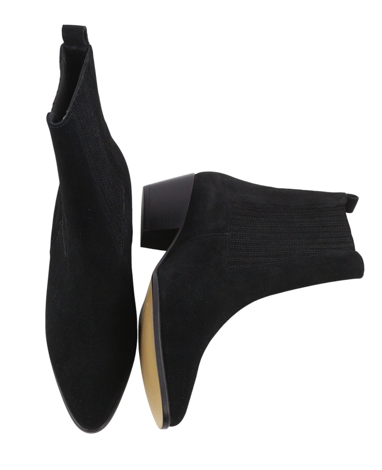 SANDRO Amelya Women Boots EU37 Black Suede Leather Pointed Cowboy RRP295