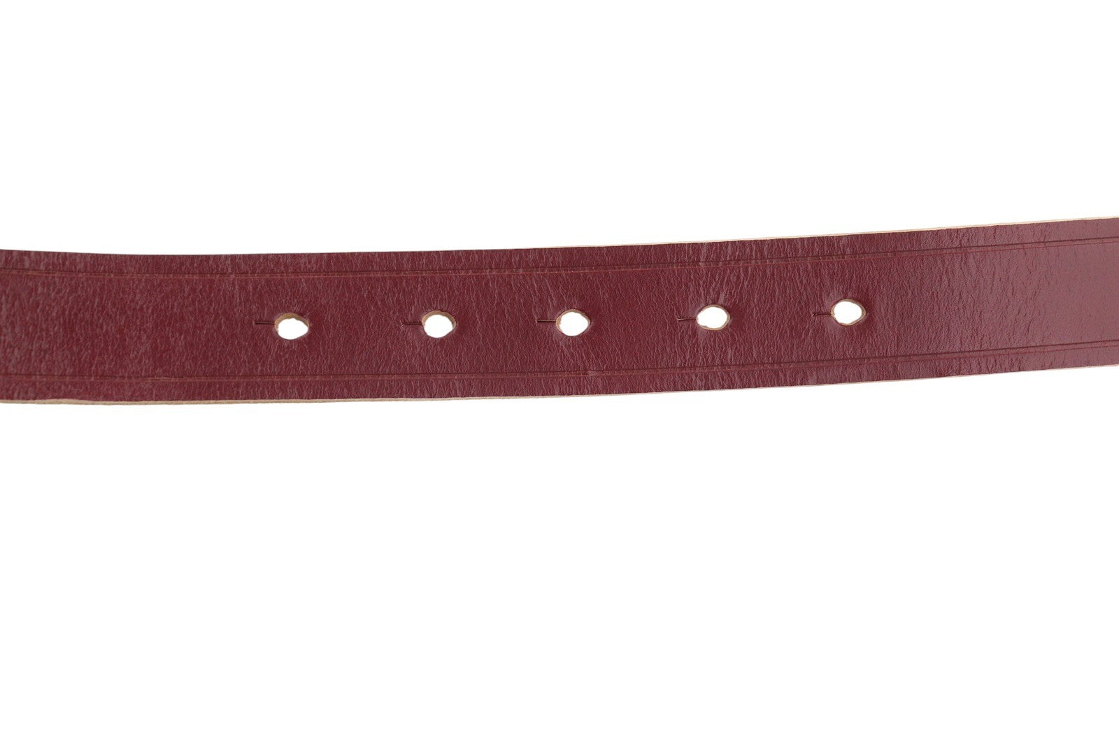 SCOTCH & SODA Men Belt 116 CM Burgundy Cow Leather Garnet Raw Edge Casual