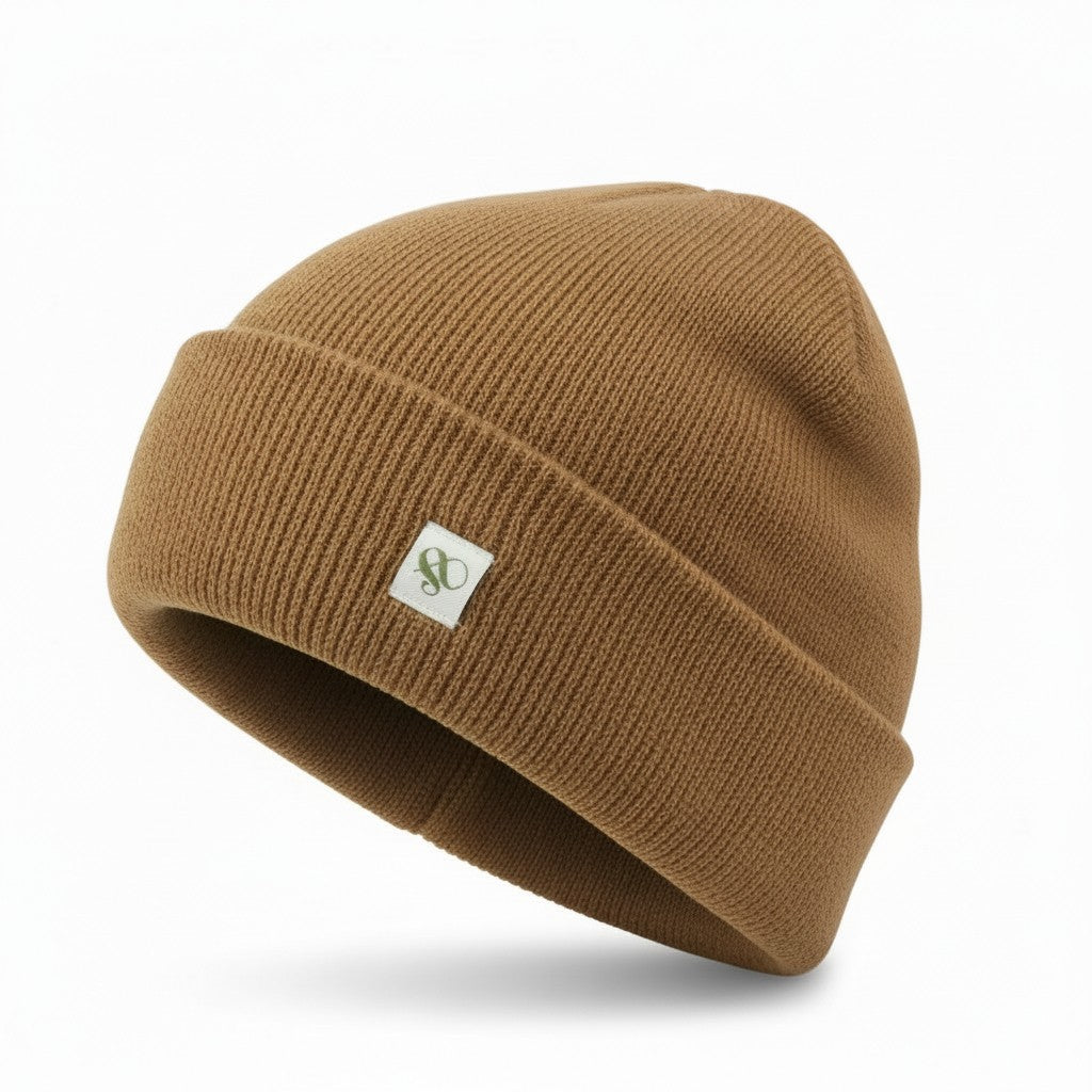 SCOTCH & SODA Captain Cuff Beanie Men Hat OS Brown Wool Blend Knit Unisex
