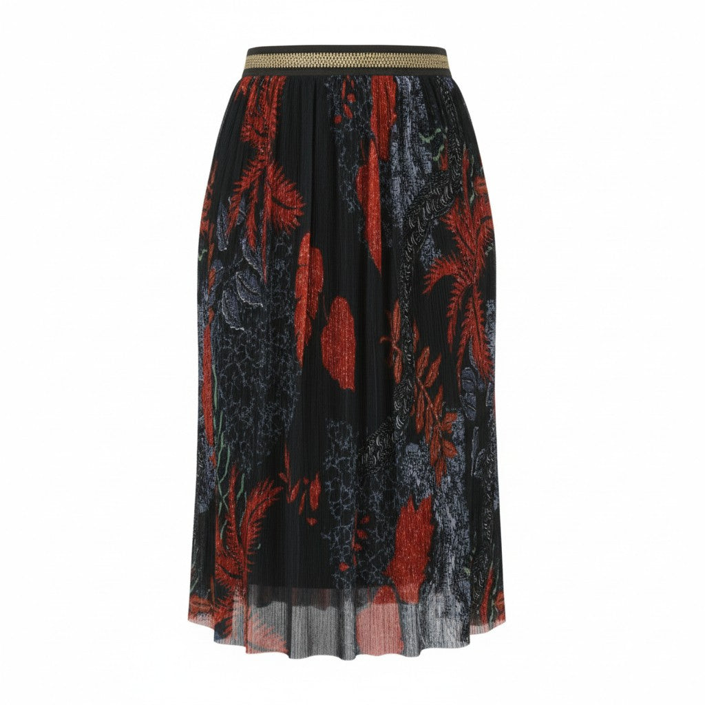 DESIGUAL Virginie Women Skirt XL Multicoloured High Waist Pattern Midi