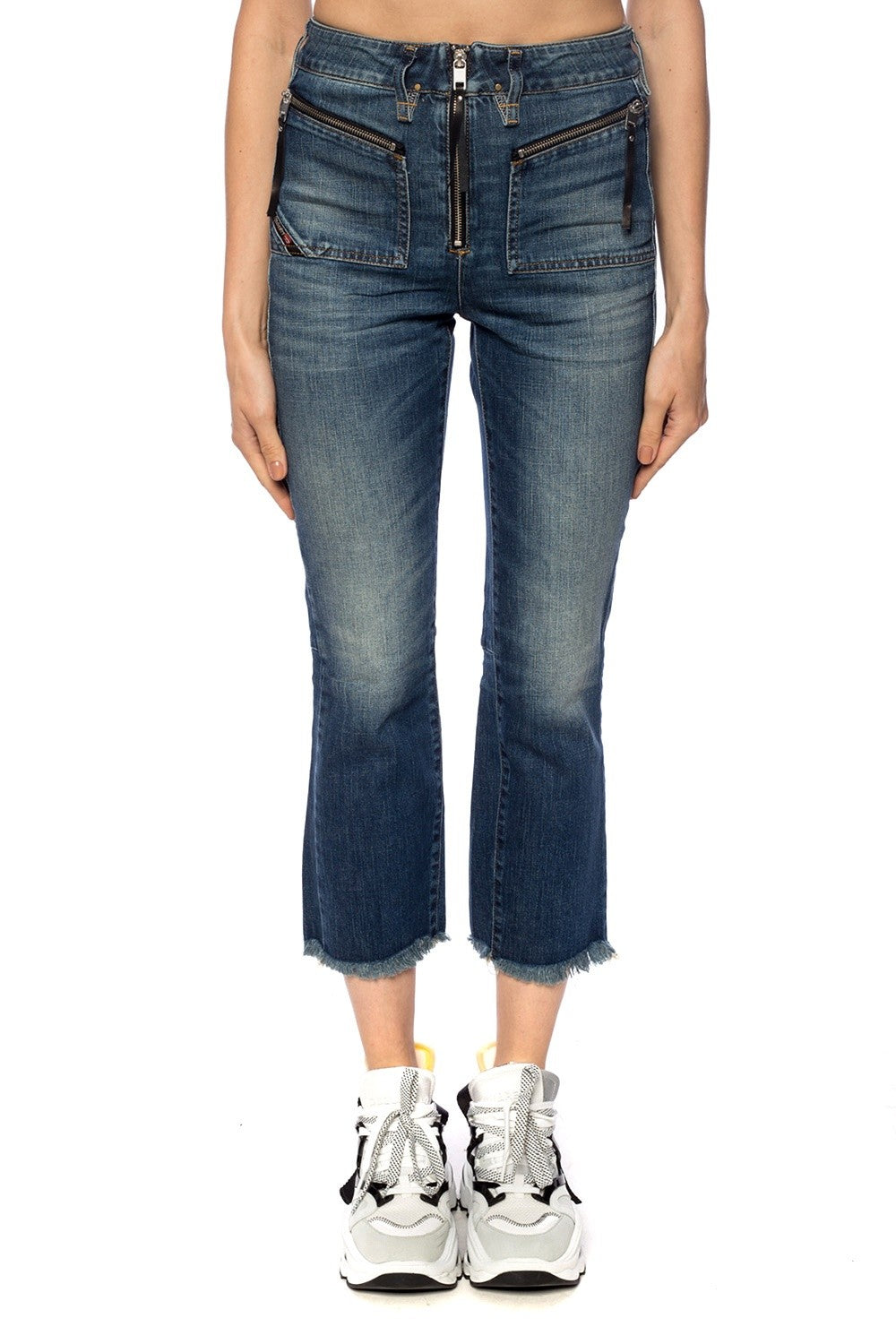 DIESEL D-Earlie 089AR Women Jeans W23/L30 Slim Cropped Blue Cotton Stretch