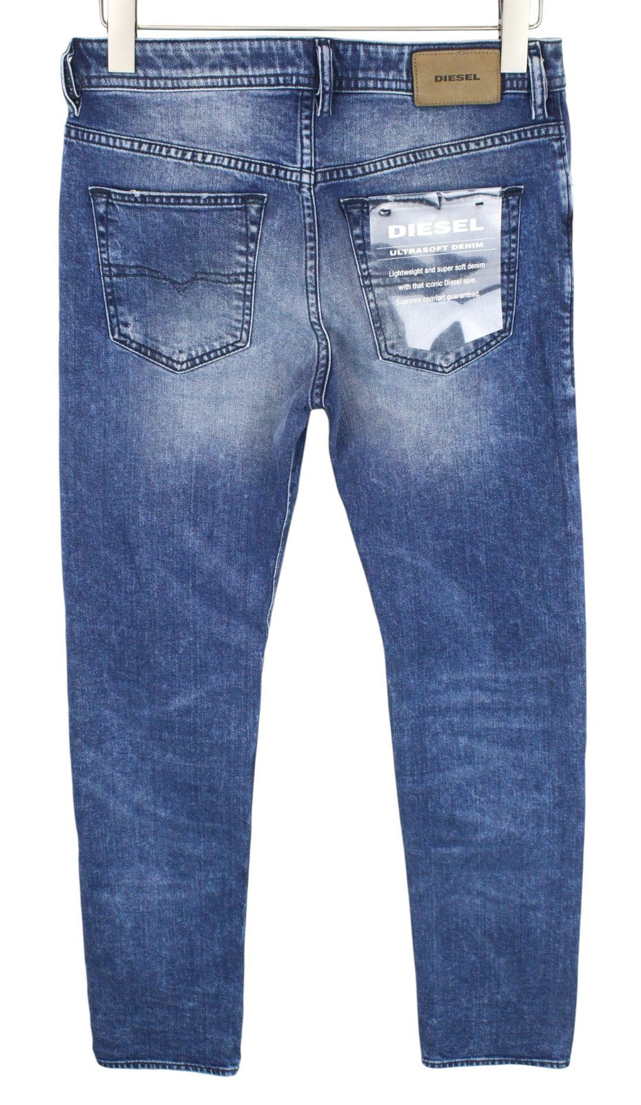 DIESEL Buster 081AQ Men Jeans W29/L32 Blue Slim Tapered Fit Stretch Distressed