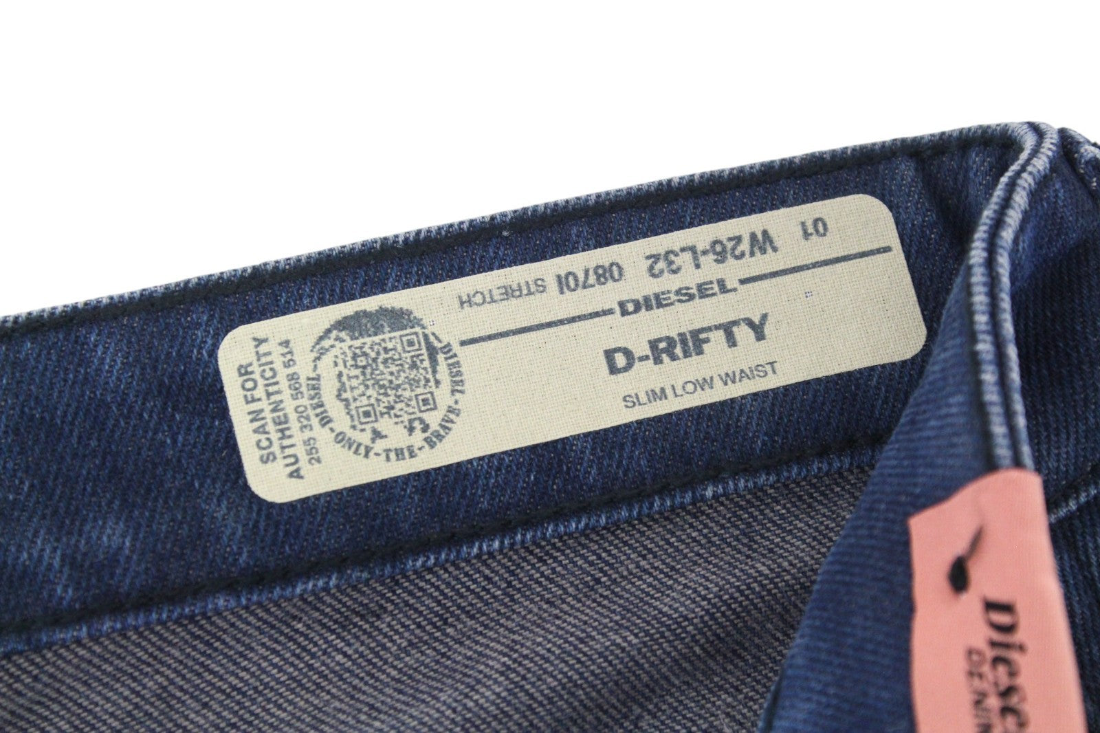 DIESEL D-Rifty 0870I Women Jeans W26/L32 Blue Slim Stretch Low Waist Zip-Fly