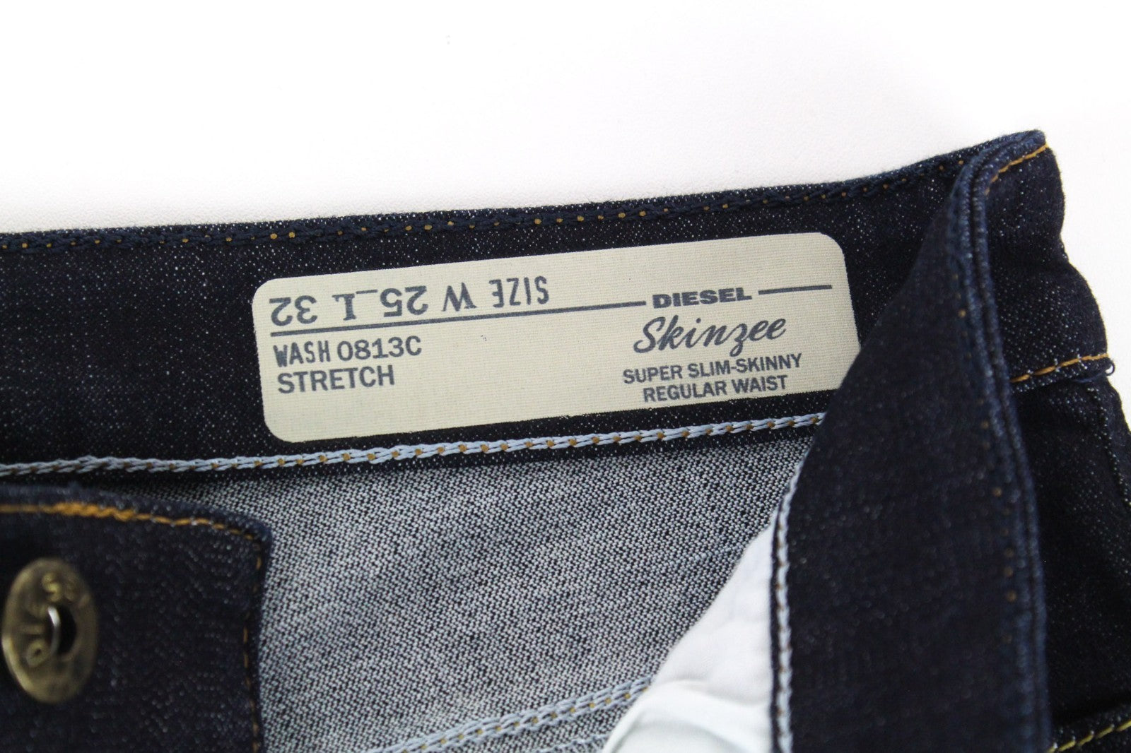 DIESEL Skinzee 0813C Women Jeans W25/L32 Mid Blue Stretch Super Slim Skinny