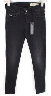 DIESEL Slandy-Low 069BU Women Jeans W24/L30 Grey Super Slim Skinny Cut Stretch