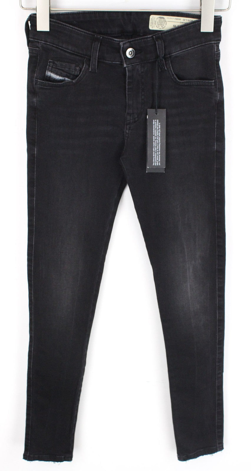 DIESEL Slandy-Low 069BU Women Jeans W24/L30 Grey Super Slim Skinny Cut Stretch