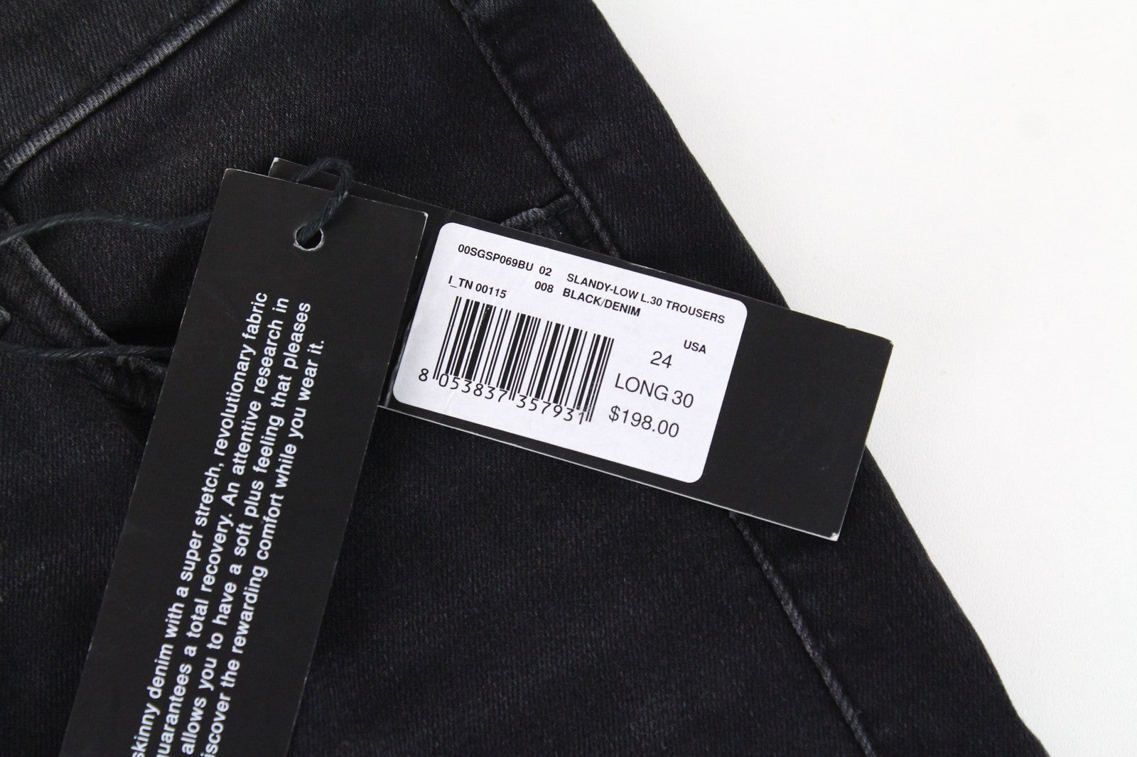 DIESEL Slandy-Low 069BU Women Jeans W24/L30 Grey Super Slim Skinny Cut Stretch