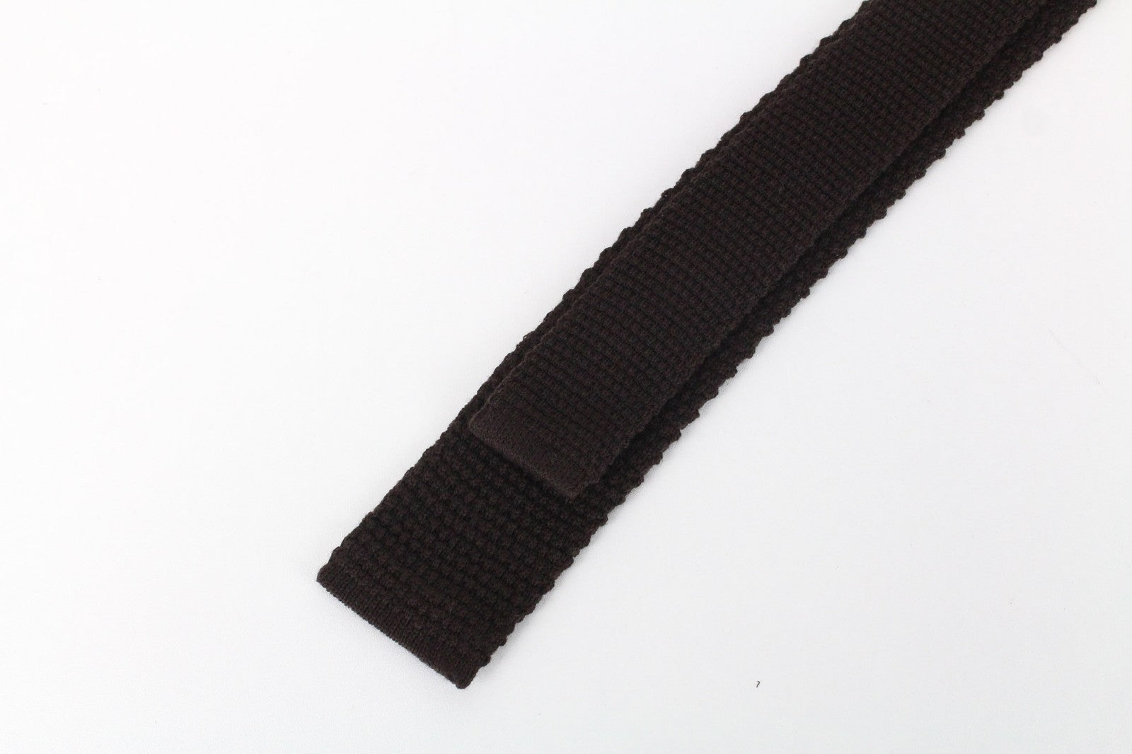 SUITSUPPLY Men Tie 150 x 4.5 cm Brown Pure Wool Knitted Squared-End Formal