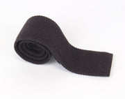 SUITSUPPLY Men Tie 141 x 6.3 cm Brown Pure Wool Knitted Squared-End Classic
