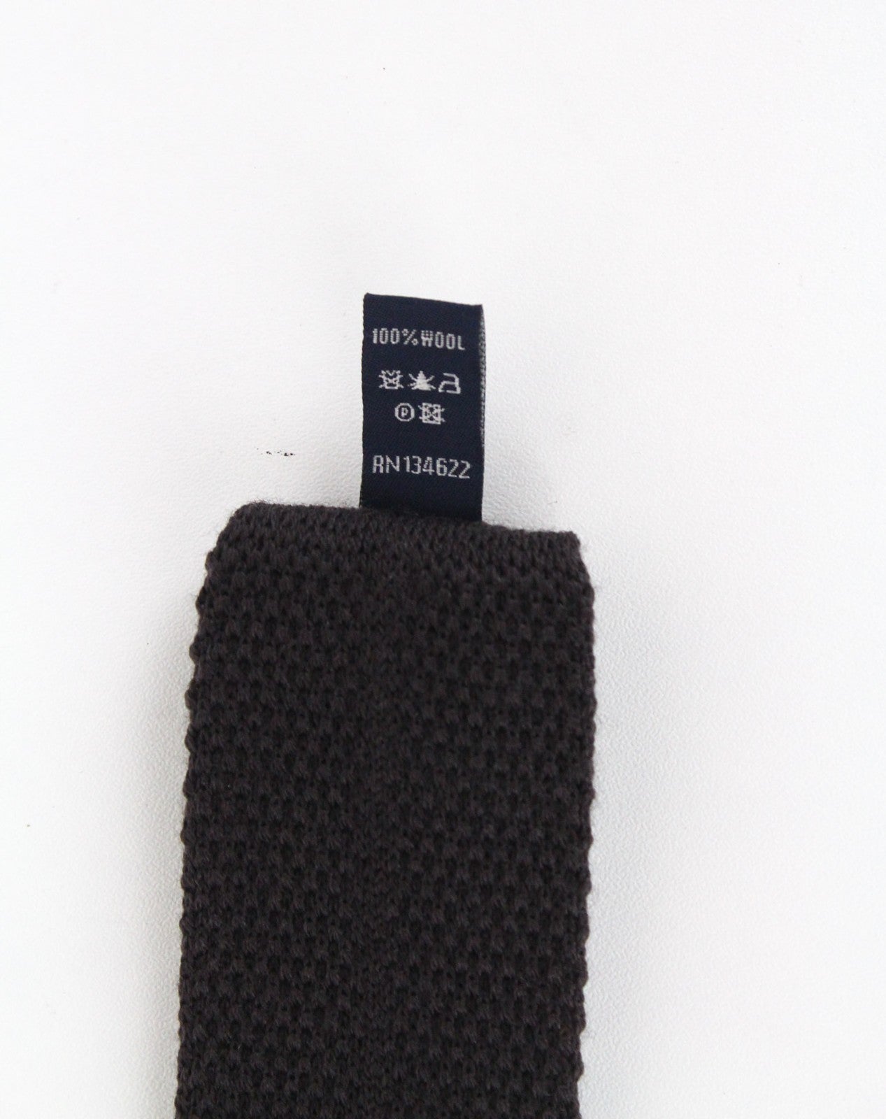 SUITSUPPLY Men Tie 141 x 6.3 cm Brown Pure Wool Knitted Squared-End Classic