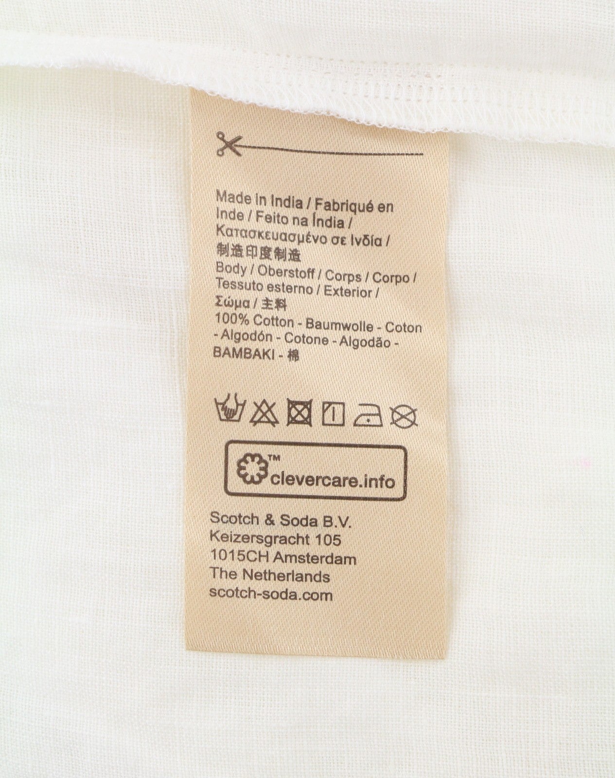 SCOTCH & SODA Men T-Shirt L White Patch Pocket Relaxed Fit Short Sleeve