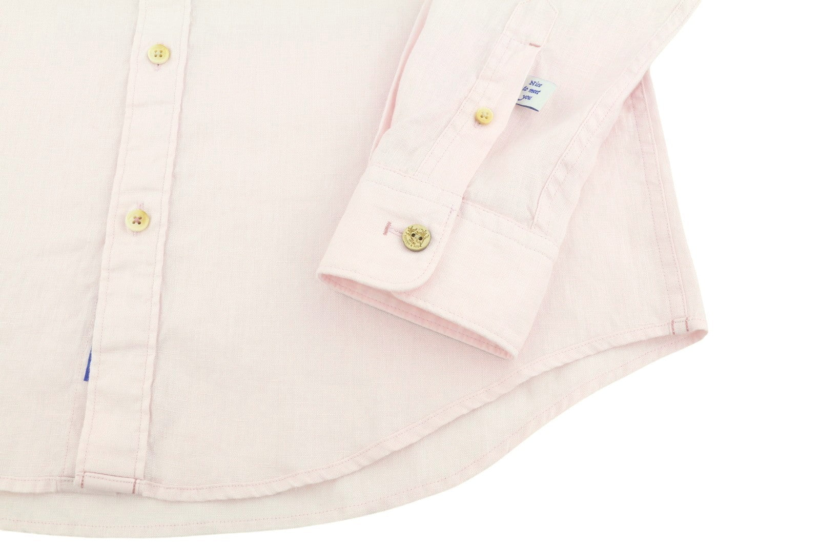 SCOTCH & SODA Men Shirt M Light Pink Button Up Spread Roll Up Sleeves
