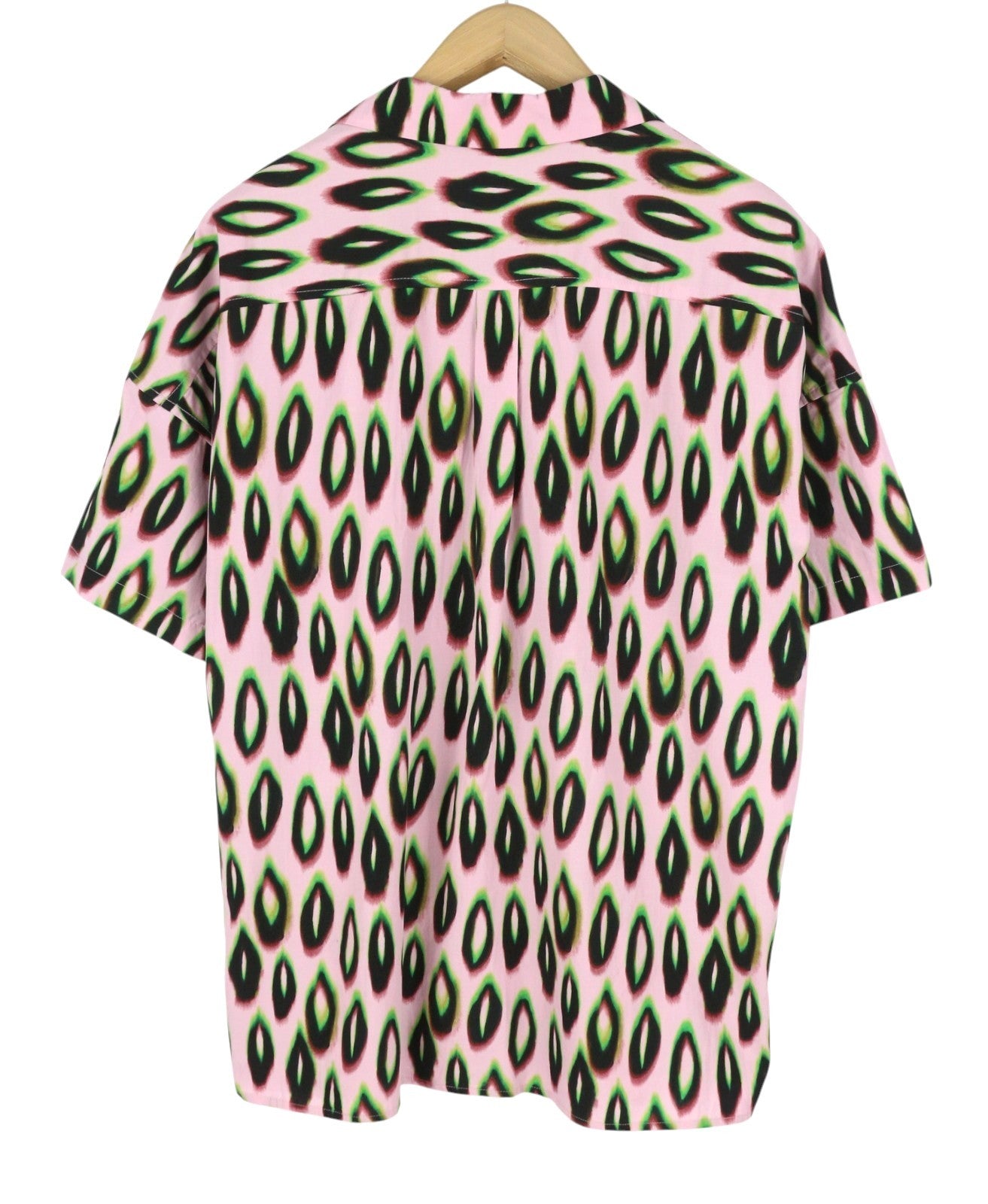 SCOTCH & SODA Men Shirt L Pink Leopard Print Button Up Notch Short Sleeve